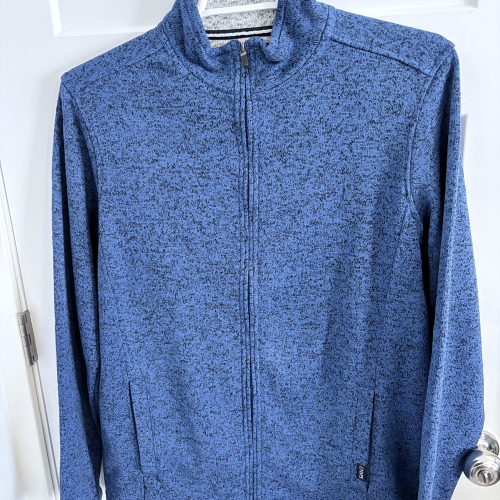 Chaps Blue and Gray Knit Jacket
